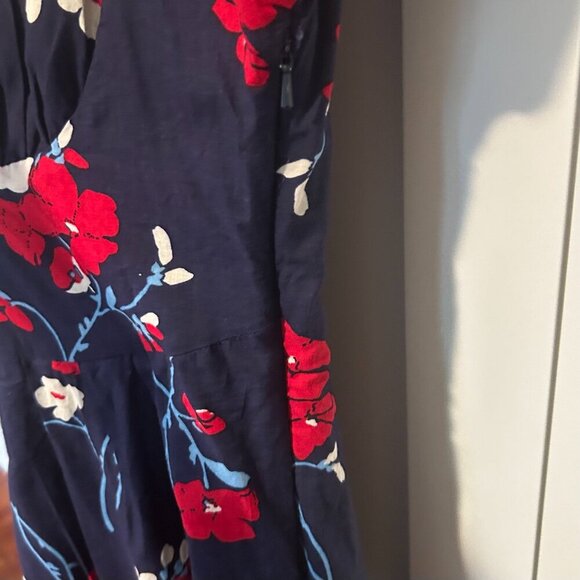 Modcloth Emily and Fin Saunter Sweetly Navy Blue and Red Floral Dress in Size L - Picture 5 of 9